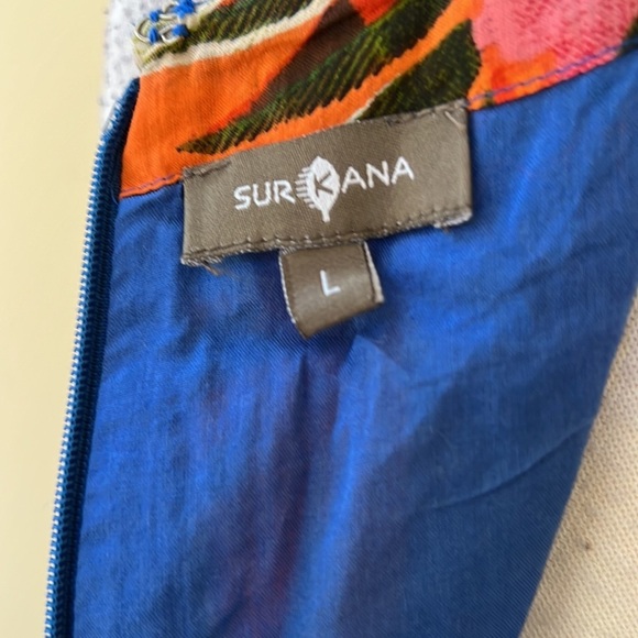 SURKANA Size L blue multi cotton maxi dress - Picture 5 of 8